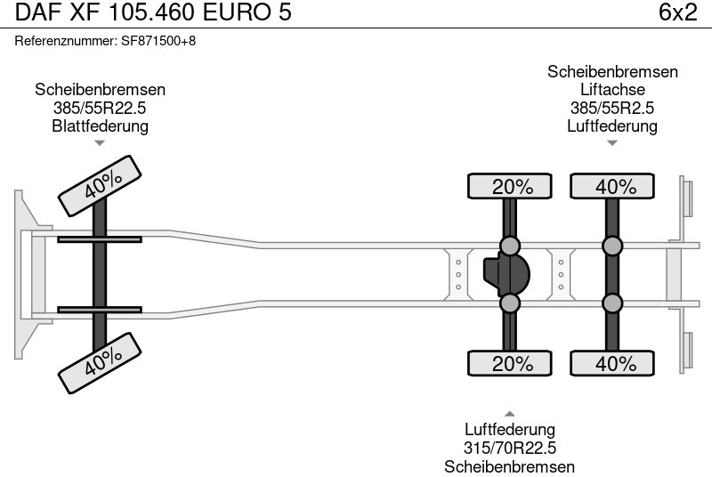 Грузовик-шасси DAF XF 105.460 EURO 5: фото 12