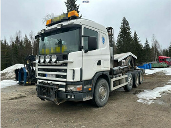 Крюковой мультилифт Scania R144 460 Tridem Hook truck with truck bed: фото 1