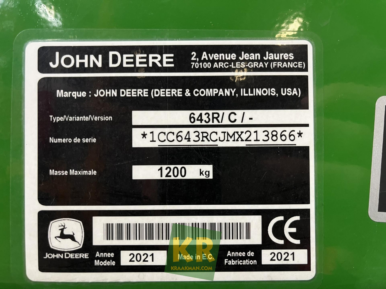 Фронтальный погрузчик для трактора 643R John Deere: фото 7