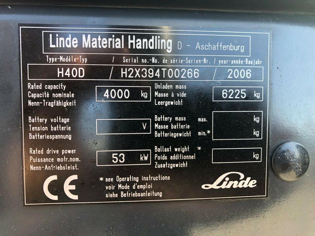 Дизельный погрузчик Linde H40D / Hubhöhe: 7m /: фото 13