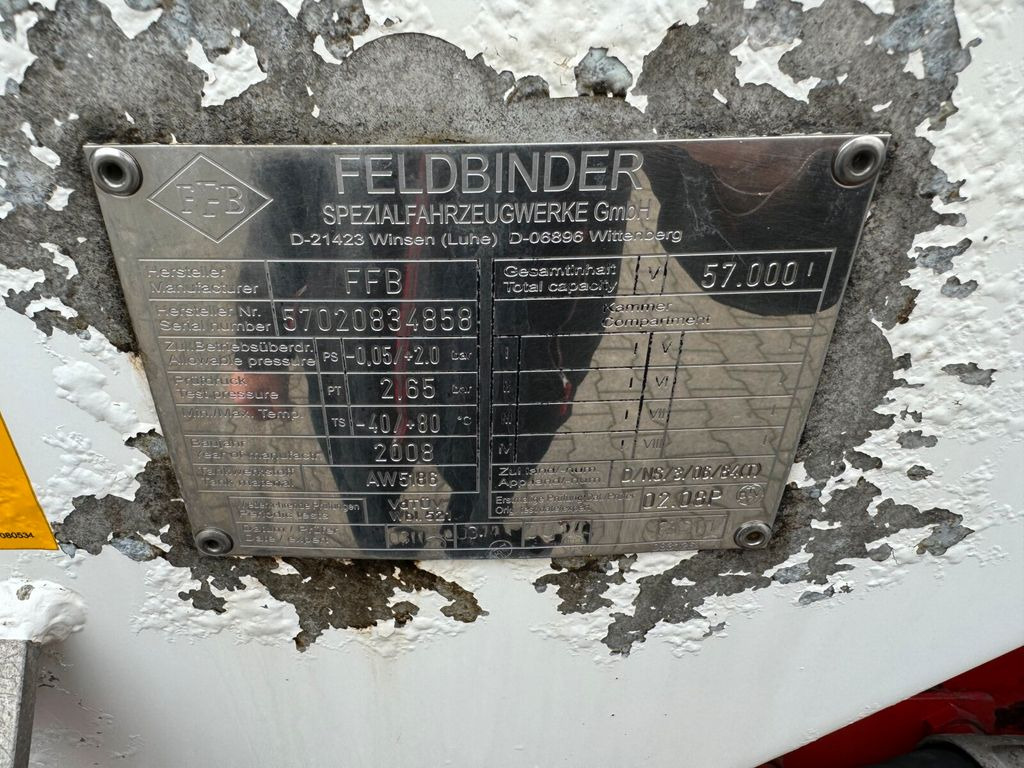 Полуприцеп цистерна для сыпучих грузов Feldbinder KIP 57.3 Silo 57.000 L 3 Achse ADR: фото 15