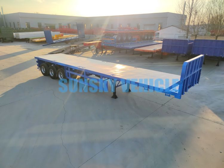 Новый Полуприцеп бортовой/ Платформа для транспортировки сыпучих материалов SUNSKY 40FT 3 axle flatbed trailer: фото 13