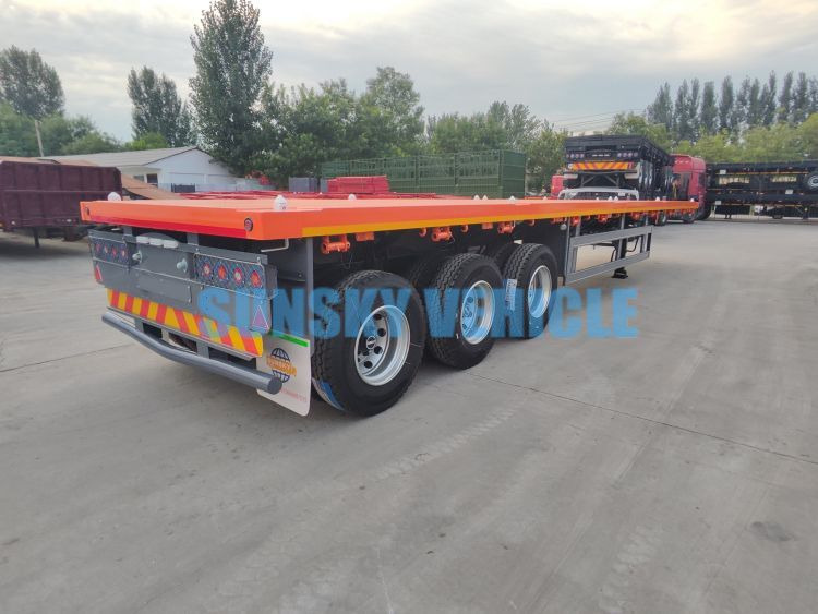 Новый Полуприцеп бортовой/ Платформа для транспортировки сыпучих материалов SUNSKY 40FT 3 axle flatbed trailer: фото 6