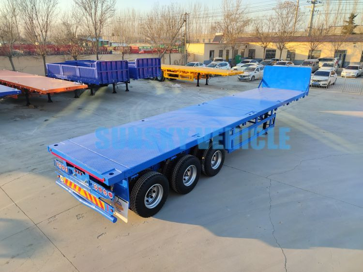 Новый Полуприцеп бортовой/ Платформа для транспортировки сыпучих материалов SUNSKY 40FT 3 axle flatbed trailer: фото 8