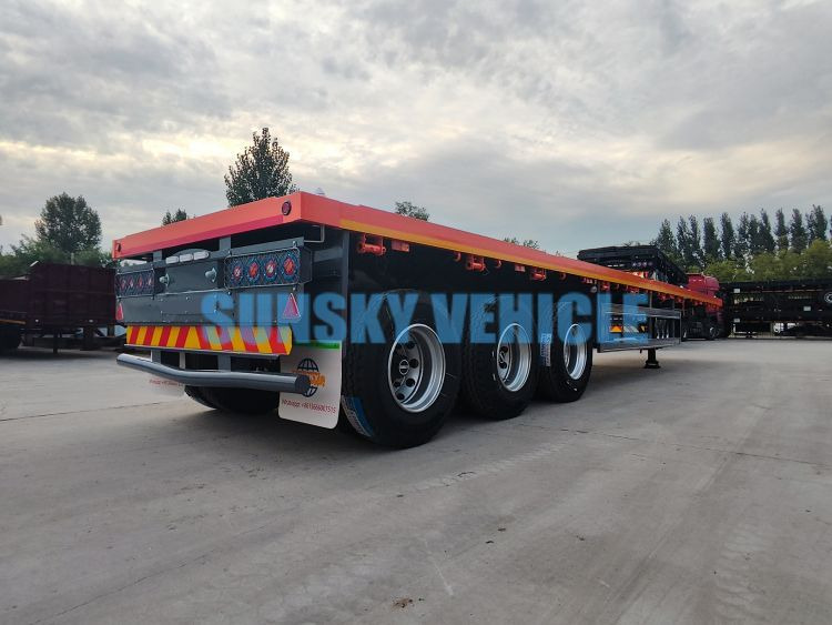 Новый Полуприцеп бортовой/ Платформа для транспортировки сыпучих материалов SUNSKY 40FT 3 axle flatbed trailer: фото 5