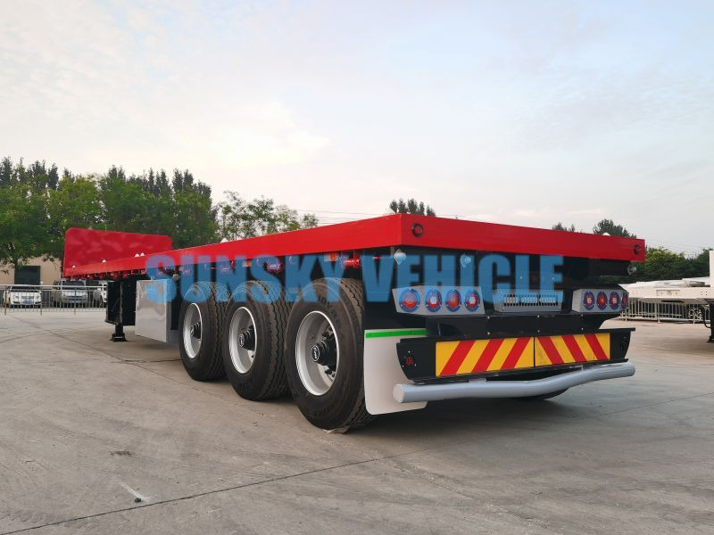 Новый Полуприцеп бортовой/ Платформа для транспортировки сыпучих материалов SUNSKY 40FT 3 axle flatbed trailer: фото 9