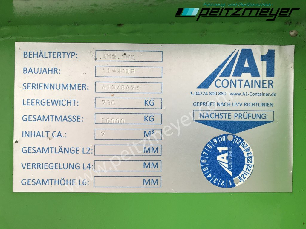 Бункер накопитель A 1 Container Absetzcontainer AM 2.7 KL ( 7m³ mit Klappe) asymetrisch: фото 10