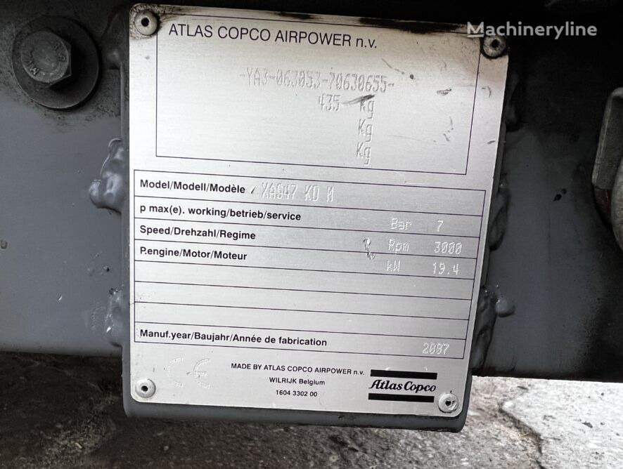 Воздушный компрессор Atlas Copco XAS47: фото 7