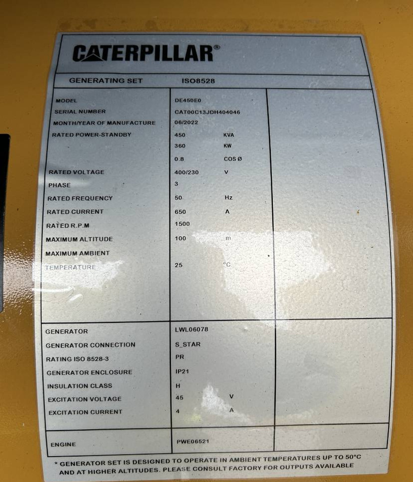 Электрогенератор CAT DE450E0 - C13 - 450 kVA Generator - DPX-18024: фото 4