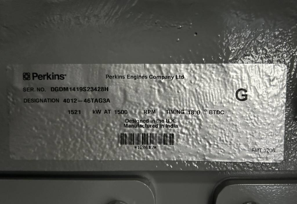 Электрогенератор Perkins 4012-46TAG3A - 1.880 kVA Generator - DPX-19824: фото 10