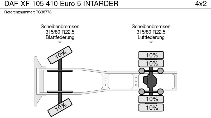 Тягач DAF XF 105 410 Euro 5 INTARDER: фото 13