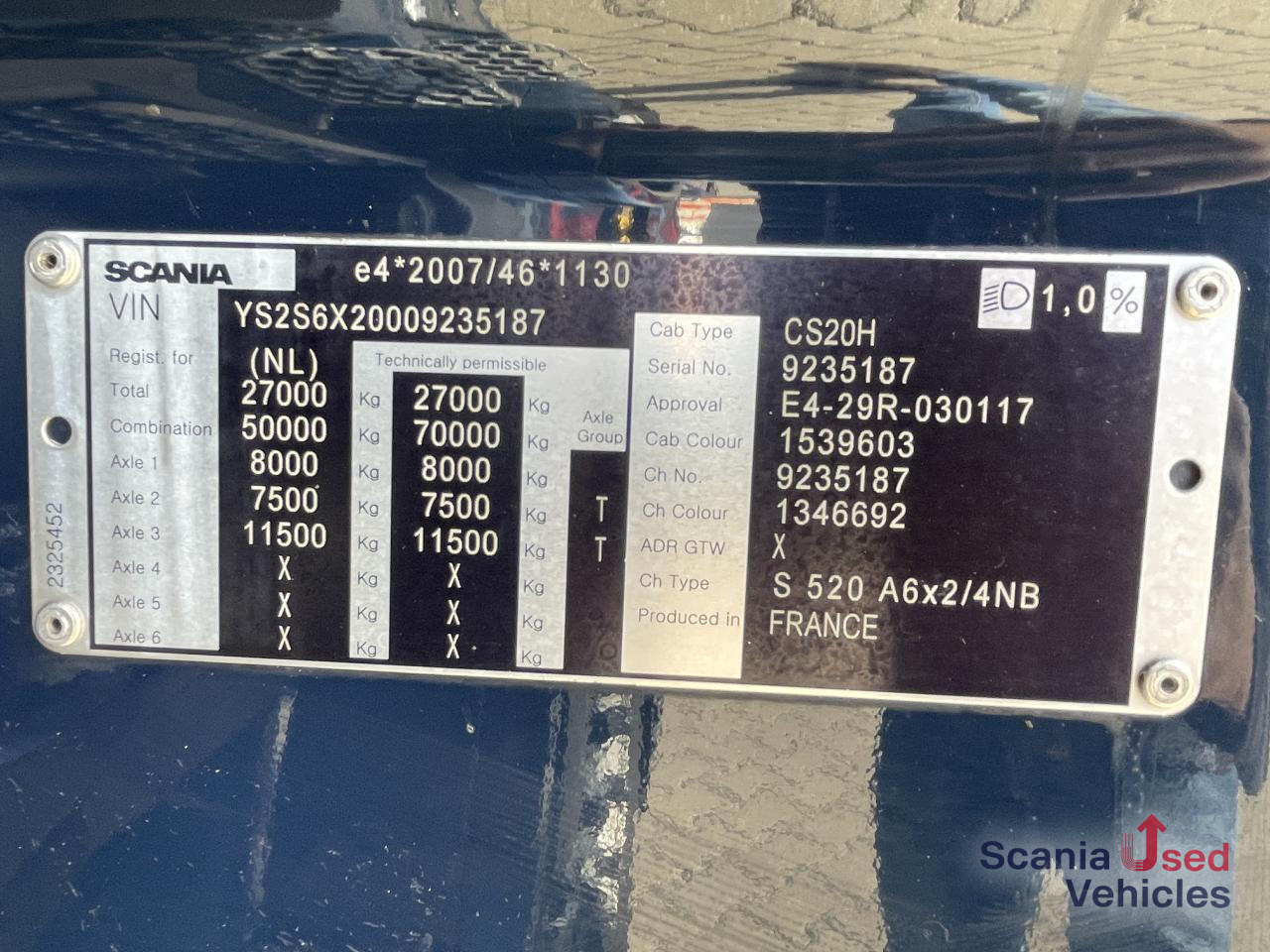 Тягач SCANIA S 520 A6x2/4NB DIFF-L RETARDER 8T FULL AIR V8: фото 7