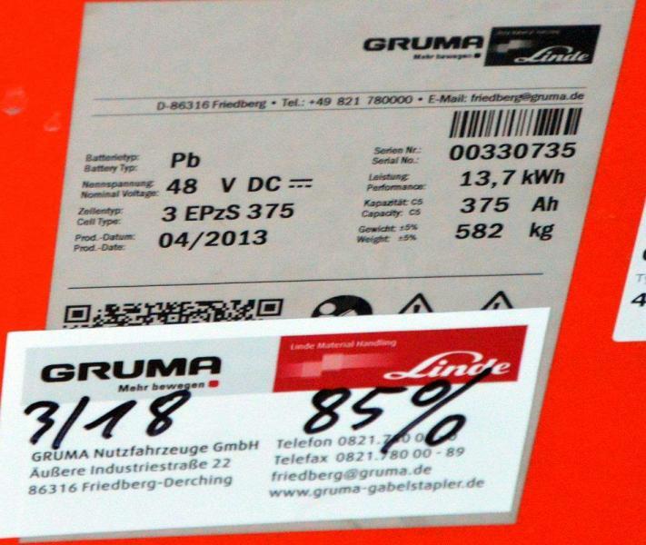 Аккумулятор GRUMA 48 Volt 3 PzS 375 Ah: фото 6