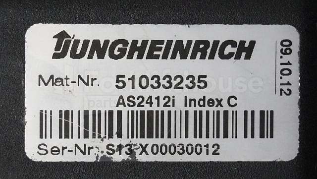 Блок управления для Погрузочно-разгрузочной техники Jungheinrich 51033235 Rij regeling Drive controller AS2412i index C from ESC214 year 2012 sn. S13X00030012: фото 2