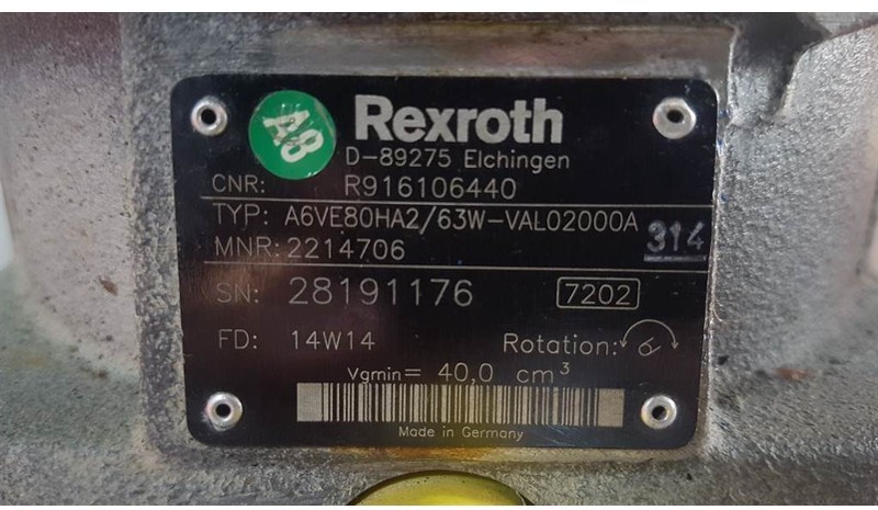 Гидравлика Rexroth A6VE80HA2/63W - Drive motor/Fahrmotor/Rijmotor: фото 4