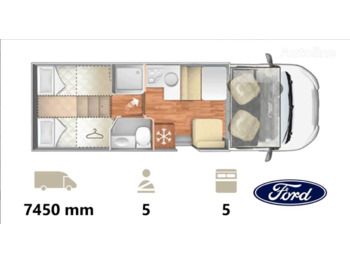 nobel ART A-7000 Ford Transit, 5 seats, (2024 model) - Кастенваген: фото 2