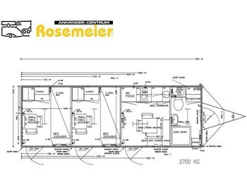 Новый Жилой контейнер, Прицеп ROSEMEIER EW TA-NO Mannschaftswagen 737 Toilettenanhänger: фото 2