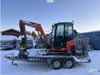 Мини-экскаватор Kubota KX027-4 Mini excavator incl trailer: фото 3