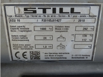 Тележка STILL ECU16: фото 2