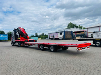Новый Полуприцеп бортовой/ Платформа Wiese Stufensattel Tieflader mit Kran Fassi F545: фото 4