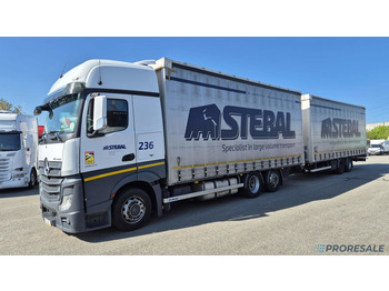 Тентованный грузовик MERCEDES-BENZ ACTROS 2542 6X2 EURO 6 velkoobjemová souprava - prodejné jen s přívěsem PANAV P0465Z - cena je za celou soupravu: фото 2