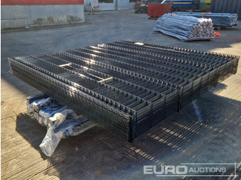 Строительное оборудование Unused Galvanised & Powder Coated Heavy Duty (5mm) Wire Mesh Fencing, 25 x H2.4m x W2.2m Panels, 26 x 60mm x 60mm x3m Posts, with Fittings (Black): фото 5