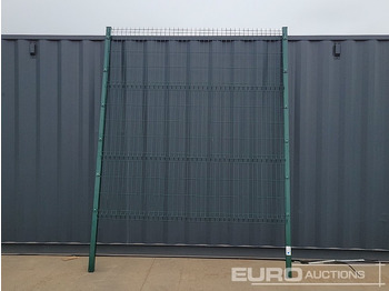 Строительное оборудование Unused Galvanised & Powder Coated Heavy Duty (5mm) Wire Mesh Fencing, 25 x H2.4m x W2.2m Panels, 26 x 60mm x 60mm x3m Posts, with Fittings (Green): фото 4