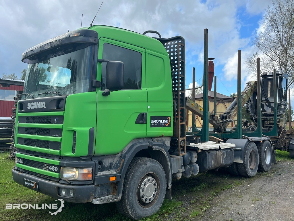2001 Scania R144 6x4 Loglift + 1997 Närko TP3-RT-280 - Лесовоз, Автоманипулятор: фото 1 2001 Scania R144 6x4 Loglift + 1997 Närko TP3-RT-280 - Лесовоз, Автоманипулятор: фото 1