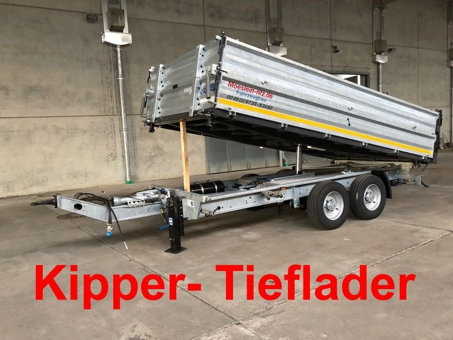 Самосвальный прицеп Möslein 13 t Tandem Kipper Tiefladermit Bordwand- Aufsa: фото 1