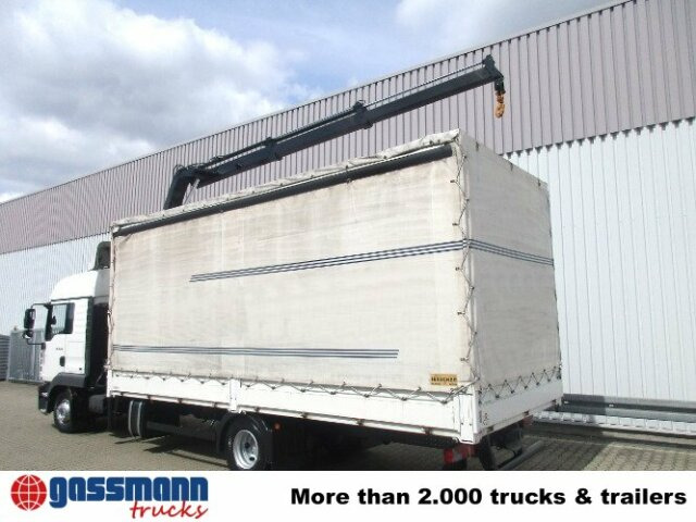Тентованный грузовик, Автоманипулятор MAN TGL 12.240BL 4x2, mit Kran Hiab 088 mit Funk: фото 11