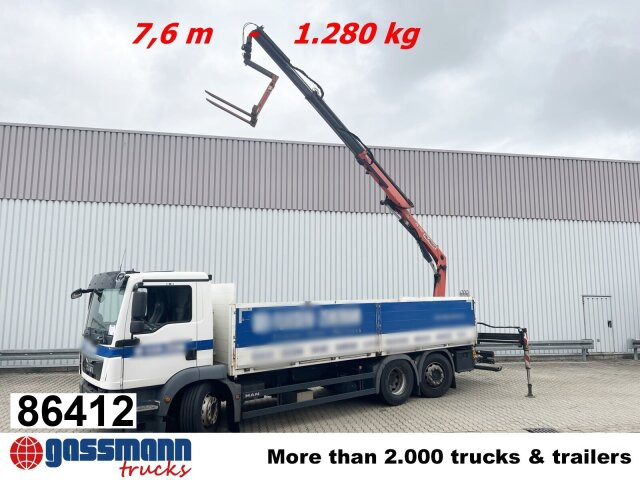 MAN TGM 26.340 6X2-4 LL, Lenk-/Liftachse, Heckkran - Грузовик бортовой/ Платформа, Автоманипулятор: фото 1 MAN TGM 26.340 6X2-4 LL, Lenk-/Liftachse, Heckkran - Грузовик бортовой/ Платформа, Автоманипулятор: фото 1