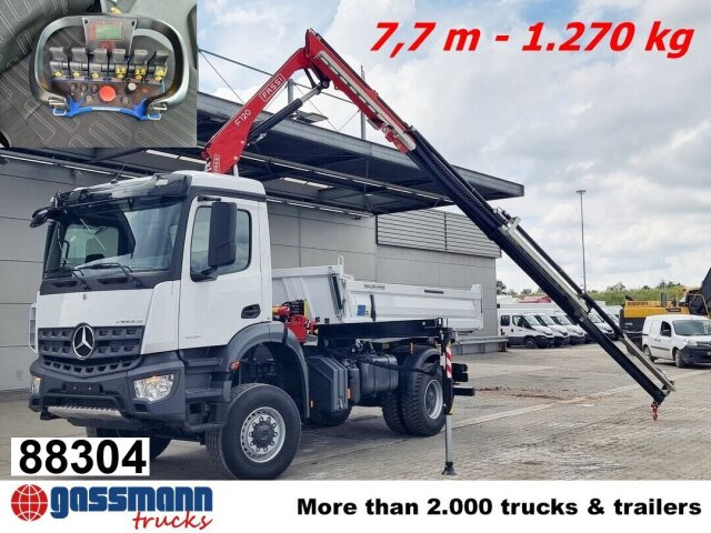 Mercedes-Benz Arocs 1832 AK 4x4, MultimediaCockpit, Navi, Kran - Самосвал, Автоманипулятор: фото 1 Mercedes-Benz Arocs 1832 AK 4x4, MultimediaCockpit, Navi, Kran - Самосвал, Автоманипулятор: фото 1