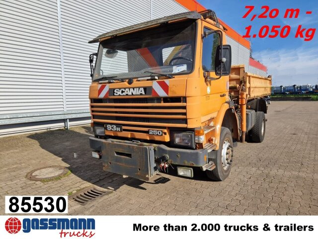 Scania 93H 250 4x4 mit Kran Palfinger PK8000, - Самосвал, Автоманипулятор: фото 1 Scania 93H 250 4x4 mit Kran Palfinger PK8000, - Самосвал, Автоманипулятор: фото 1