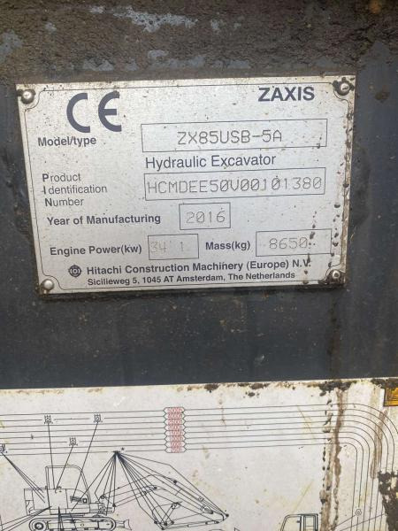 Hitachi ZX85USB-5A - Гусеничный экскаватор: фото 4 Hitachi ZX85USB-5A - Гусеничный экскаватор: фото 4