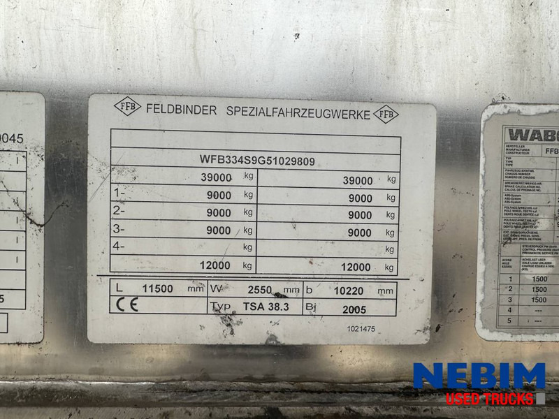 Feldbinder TSA 38.3 - 38.000Ltr - CIP LINES - Полуприцеп-цистерна: фото 5 Feldbinder TSA 38.3 - 38.000Ltr - CIP LINES - Полуприцеп-цистерна: фото 5