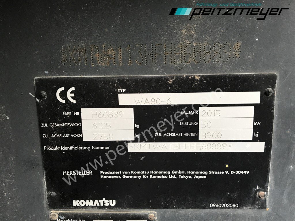 Колёсный погрузчик Komatsu RADLADER WA 80-6 Palettengabel und Standardschaufel: фото 20