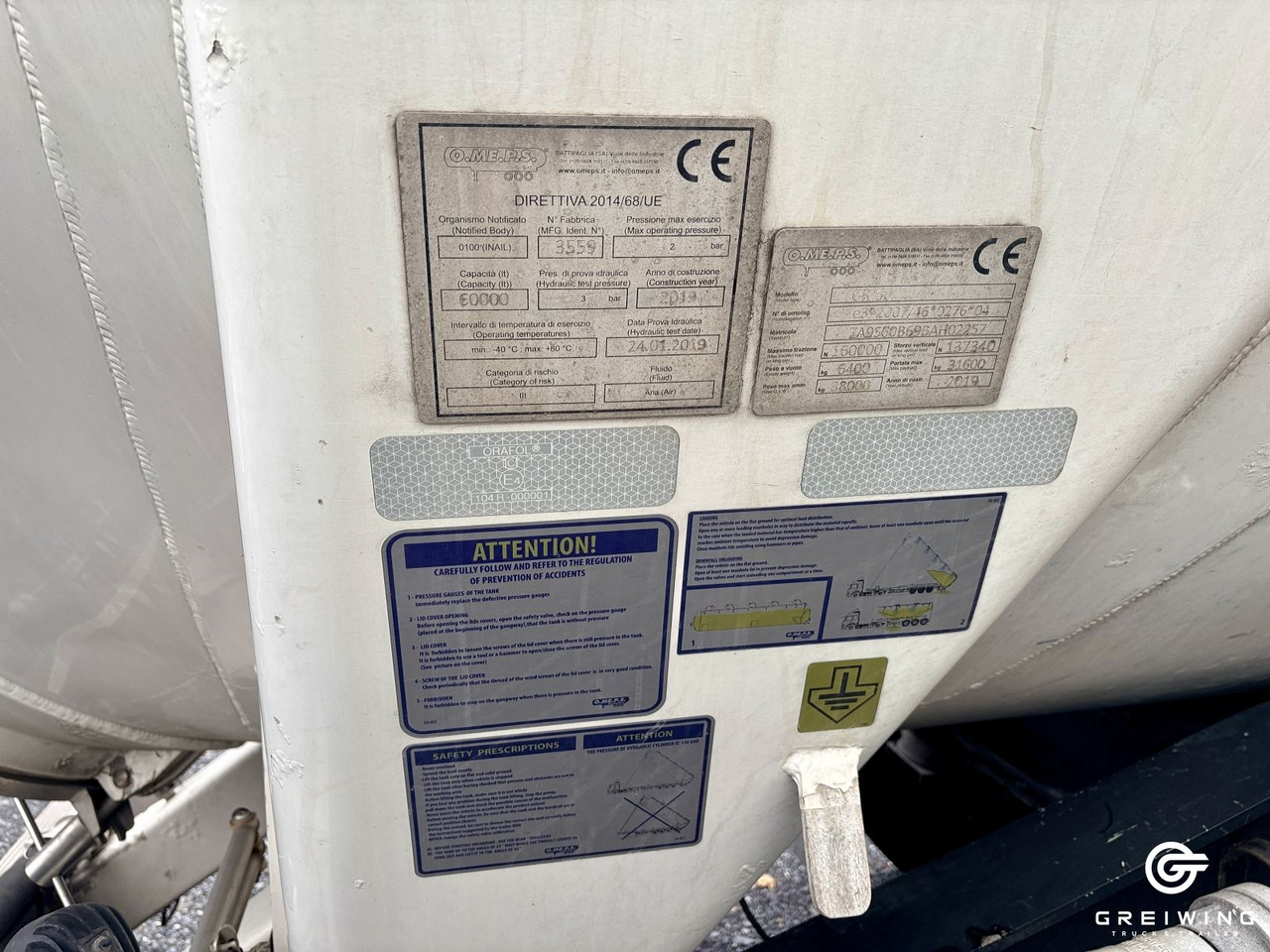 Полуприцеп цистерна для сыпучих грузов O.ME.P.S. CR60 KIP, Lebensmittel: фото 6