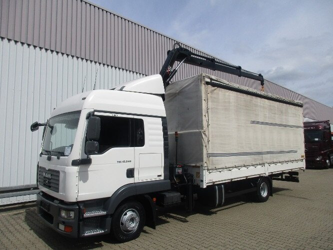 MAN TGL 12.240 BL 4x2 TGL 12.240BL 4x2, mit Kran Hiab 088 mit Funk - Автоманипулятор, Тентованный грузовик: фото 1 MAN TGL 12.240 BL 4x2 TGL 12.240BL 4x2, mit Kran Hiab 088 mit Funk - Автоманипулятор, Тентованный грузовик: фото 1