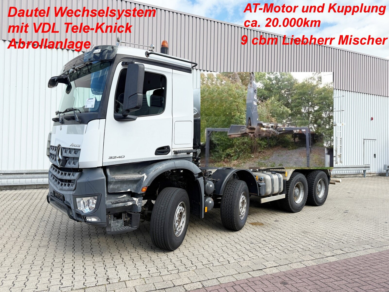 Mercedes-Benz Arocs 3240 8x4 Arocs 3240 8x4, VDL Tele-Knick Abrollanlage - Крюковой мультилифт: фото 1 Mercedes-Benz Arocs 3240 8x4 Arocs 3240 8x4, VDL Tele-Knick Abrollanlage - Крюковой мультилифт: фото 1