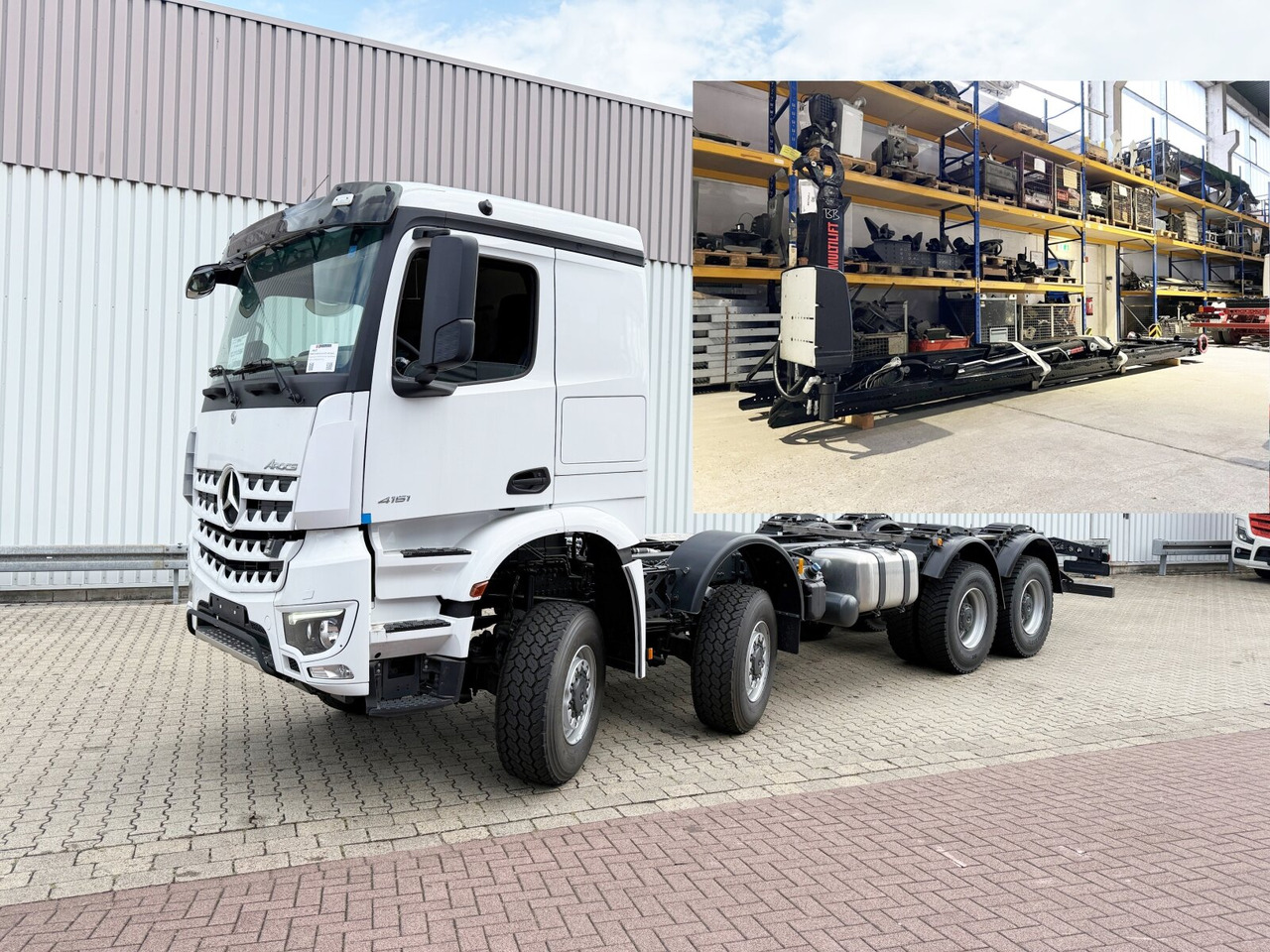 Mercedes-Benz Arocs 4151 AK 8x8/4 Arocs 4151 AK 8x8/4, Hiab Abrollanlage Ultima 26S59, Retarder, Navi, MultimediaCockpit, - Крюковой мультилифт: фото 1 Mercedes-Benz Arocs 4151 AK 8x8/4 Arocs 4151 AK 8x8/4, Hiab Abrollanlage Ultima 26S59, Retarder, Navi, MultimediaCockpit, - Крюковой мультилифт: фото 1