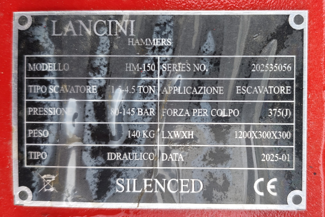 Lancini HM-150 - Гидромолот для Экскаваторов: фото 3 Lancini HM-150 - Гидромолот для Экскаваторов: фото 3