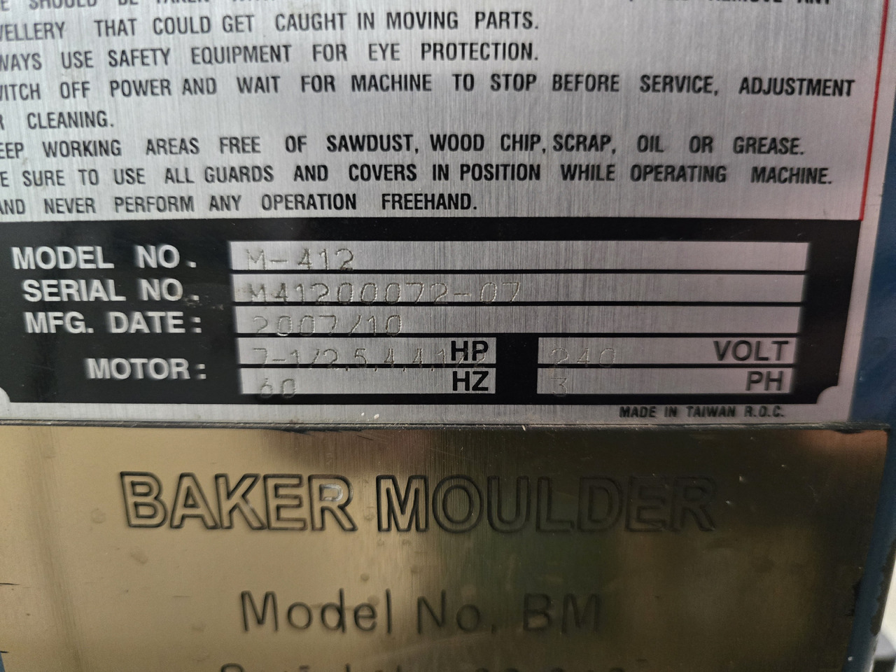BAKER M-412 - Станок: фото 4 BAKER M-412 - Станок: фото 4