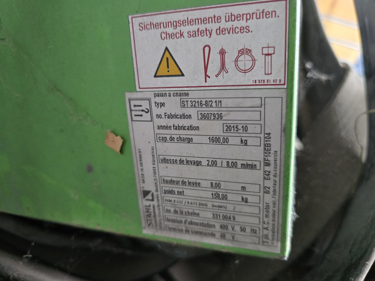 STAHL ST32 - Лебёдка для Сельскохозяйственной техники: фото 4 STAHL ST32 - Лебёдка для Сельскохозяйственной техники: фото 4