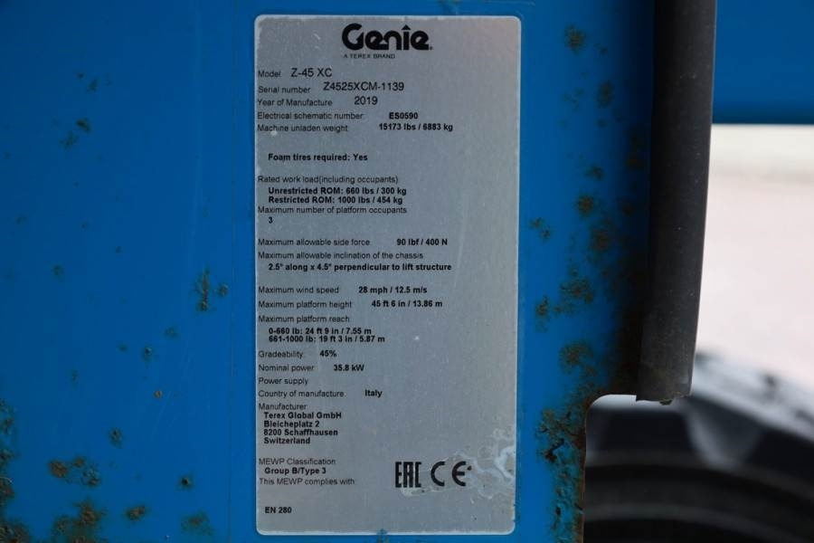 Коленчатый подъемник Genie Z-45XC GUARANTEE, Diesel, 4x4 Drive, 16m Working H: фото 7