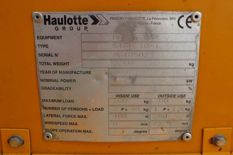 Коленчатый подъемник Haulotte STAR 10 Electric, 10m Working Height, 3m Reach, 20: фото 6