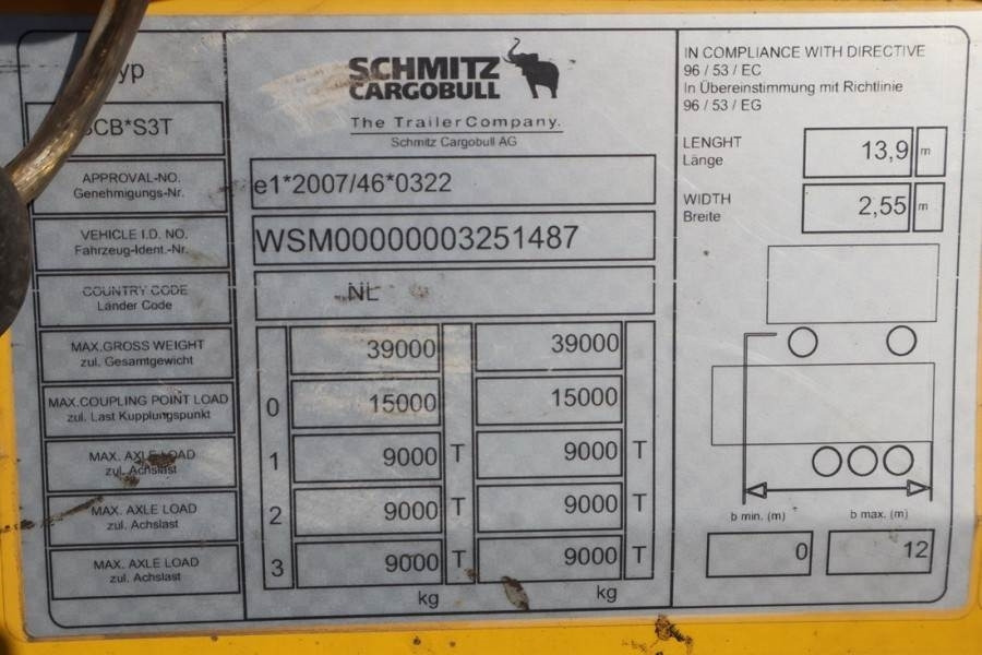 Тентованный прицеп Schmitz CARG SCB3ST CoC Documents, TuV Loading Certificate: фото 6