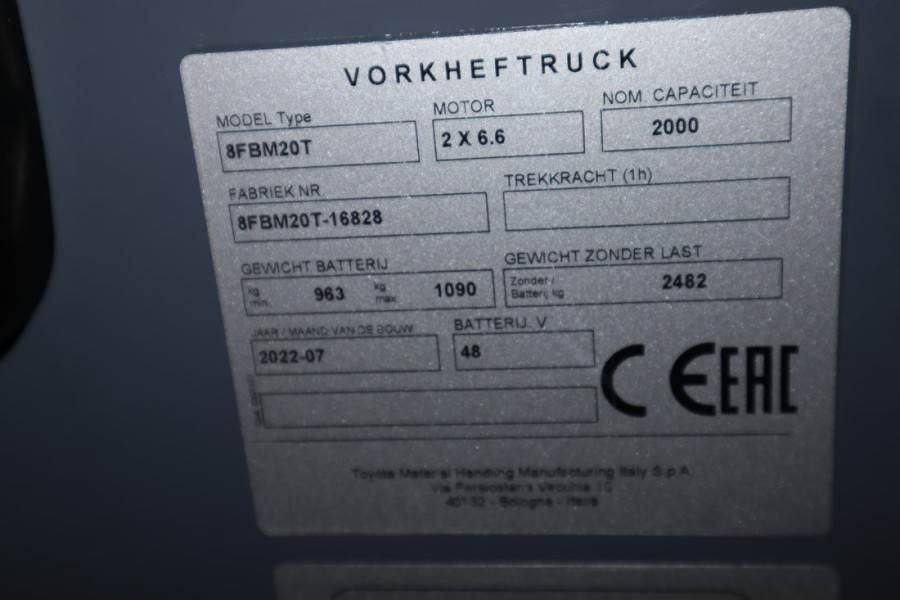 Дизельный погрузчик Toyota 8FBM20T Valid inspection, *Guarantee! Electric, 47: фото 7