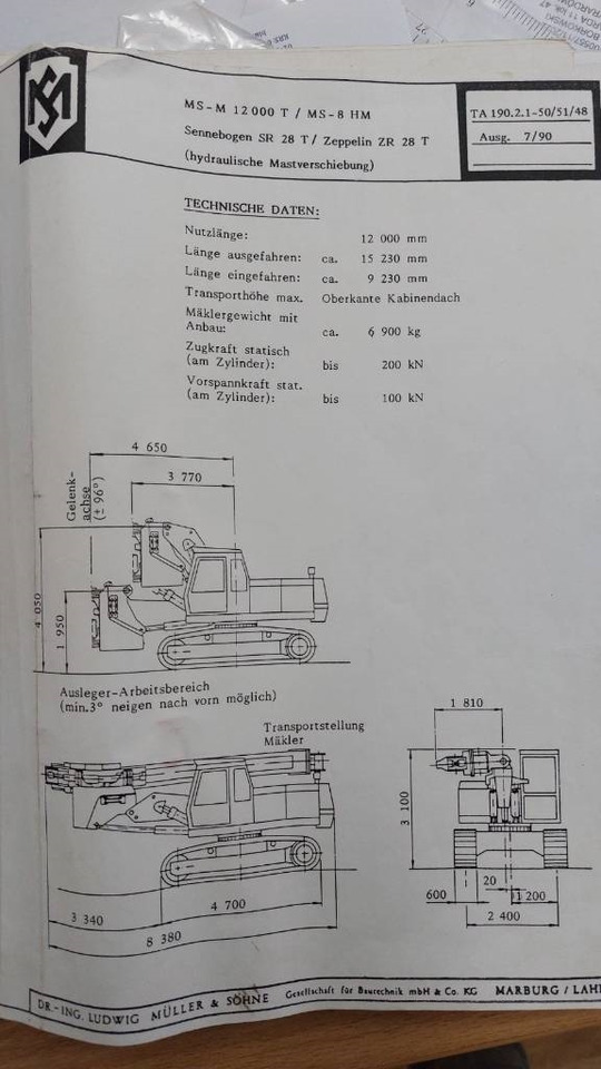 Сваебойная установка ABI MULLER MS-M12000T SENNEBOGEN SR28T bauer bg rg rtg: фото 31