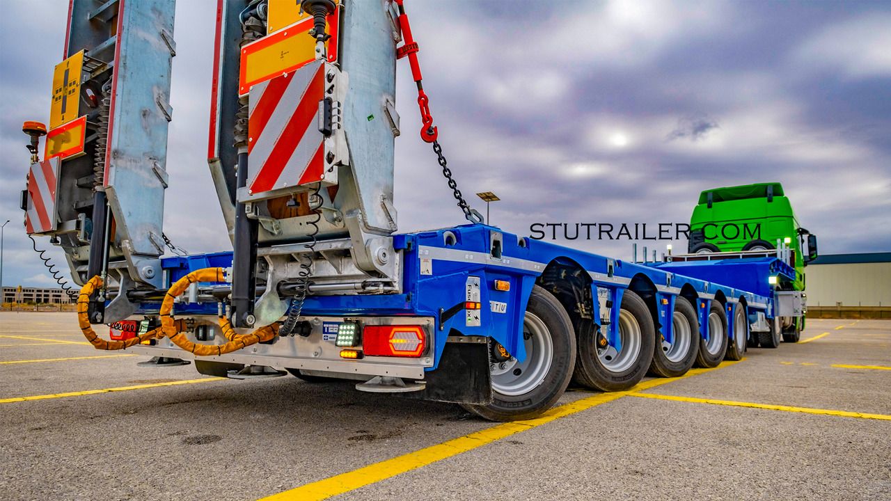 Новый Низкорамный полуприцеп STU 5 Axle Hydraulic Steering Extendable Low Laoder: фото 8