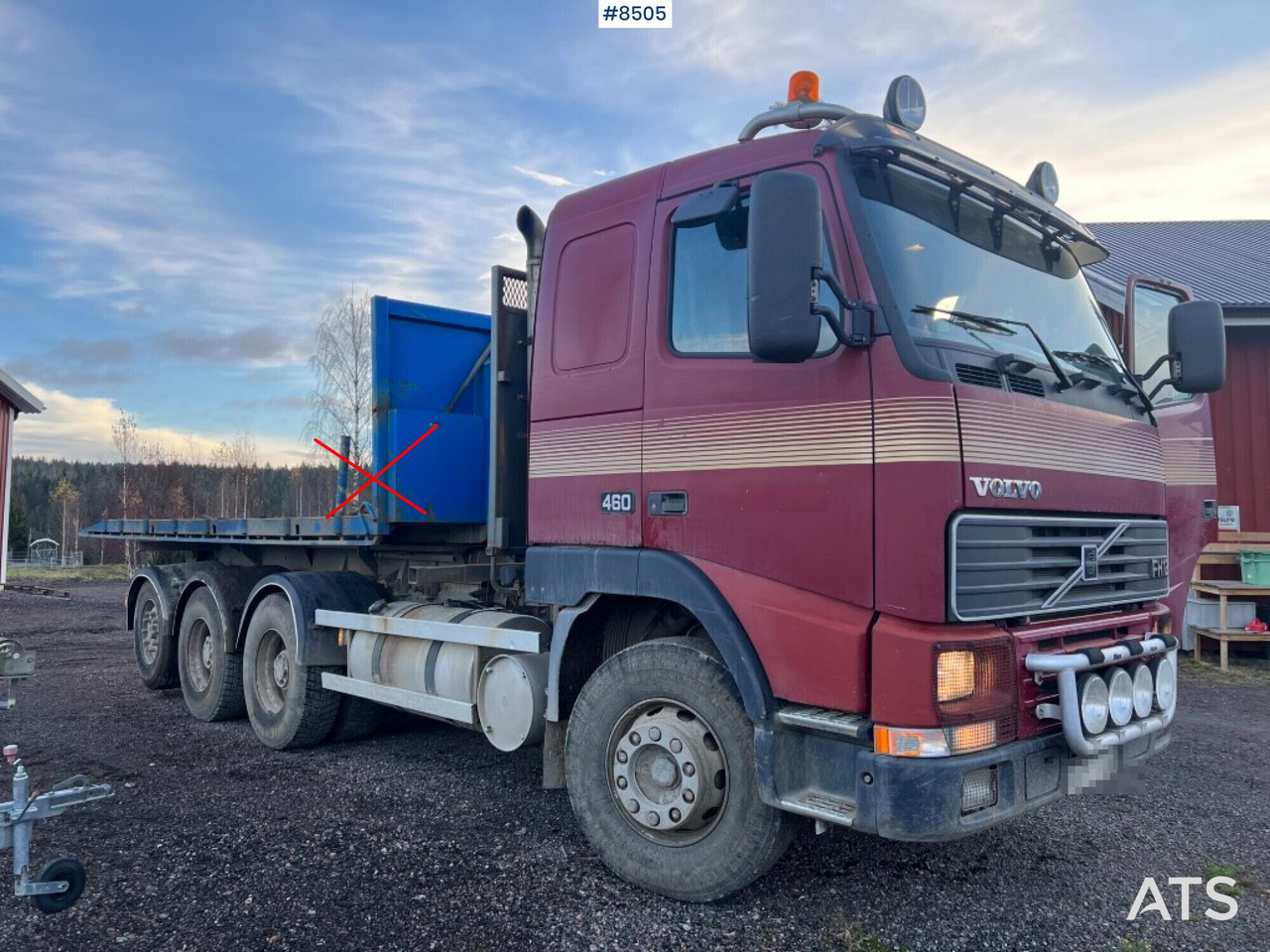 Крюковой мультилифт Hook Truck Volvo FH 12 6x4 Tridem with gravel flatbed(VIDEO): фото 15